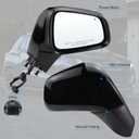 Right Passenger Side Mirror Compatible With 2017 2018 2019 2020 2021 2022 Chevy Trax With Manual Folding Power Glass Black Replace#GM1321578(3Pins)