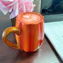 Pumpkin Mugs, Ceramic Coffee Mugs and Tea Mug, Novelty Orange Ceramic Pumpkin Shaped Cup, Halloween, Thanksgiving, Christmas, Birthday Gifts,1PC (12 ounces (1pc))