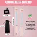 Ropeless Battle Ropes for Home Gym, Adjustable Weights Cordless Battle Ropes Sticks with Storage Bag, Portable Exercise Equipment for Strength Training, HIIT, Low-Impact Workout (Pink)