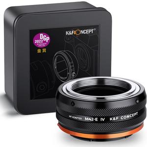 K&F Concept Lens Mount Adapter M42-NEX IV Manual Focus Compatible with M42 Lens and Sony E Mount Camera Body