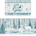 Ceenna 2 Pcs Winter Kitchen Rugs and Mats Set Snowflakes Let It Snow Reindeer Holiday Sink Floor Mat Kitchen Bathroom Xmas Tree Floor Decor for Home, 17 x 30, 17 x 47 Inch