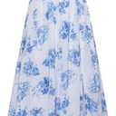 GRACE KARIN 2026 Women's Summer Floral Wedding Guest Dress,Beach Flowy A Line Maxi Off Shoulder Bridesmaid Dresses (White-blue Floral)