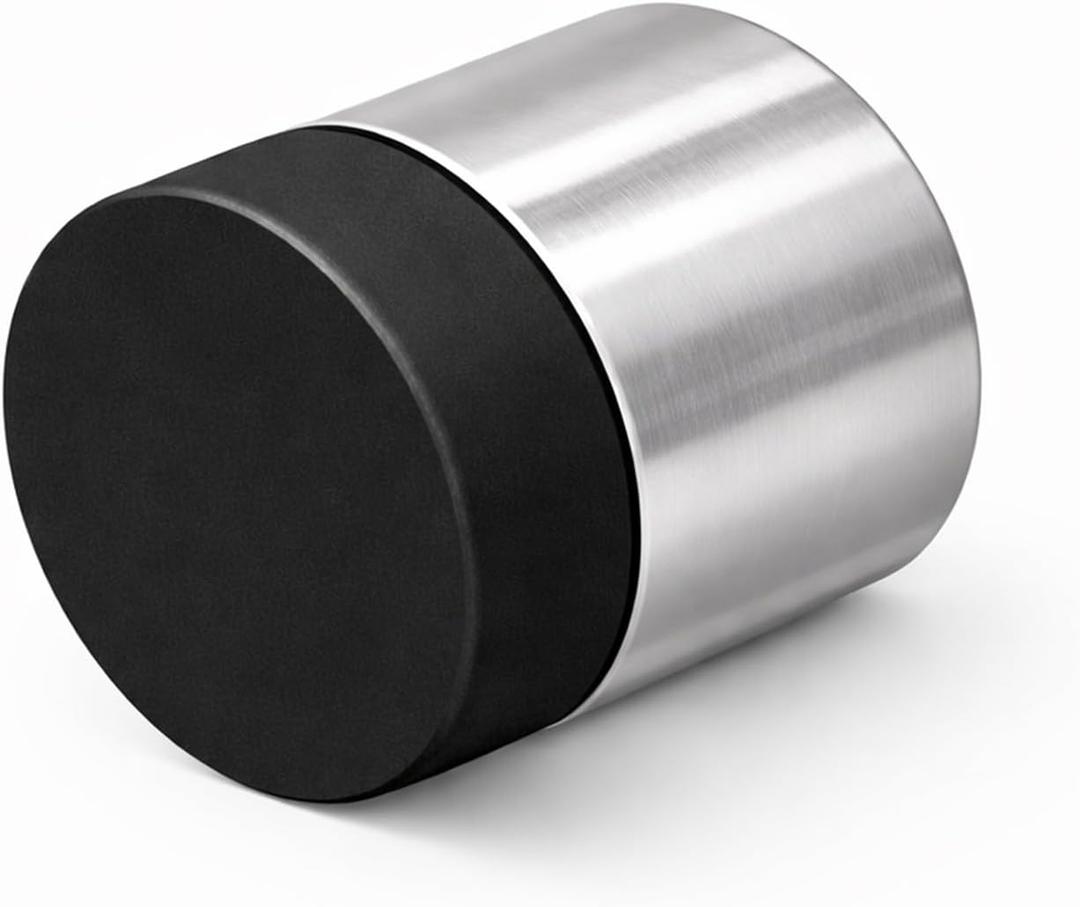 INOX Satin Stainless Steel Door Stoppers - Elegant Simple Style Door Stop with Durable Satin Finish, Heavy-Duty Wall Mounted Hardware, Scratch Protection, 1" Rise x 1-3/16" Wall Mount DSIX08-32D