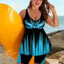 Arolina Plus Size Swimsuit for Women Two Piece Modest Tankini Full Coverage Tummy Control Bathing Suits with Shorts, 16W