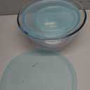 Luvan Glass Mixing Bowls with Lids Set(4.5QT, 2.7QT, 1.1QT)-Large Glass Mixing Bowls, Clear Salad Bowl for Baking, Cooking, Serving, Food Prep, 3PC Nesting Bowls for Kitchen Storage & Dishwasher Safe