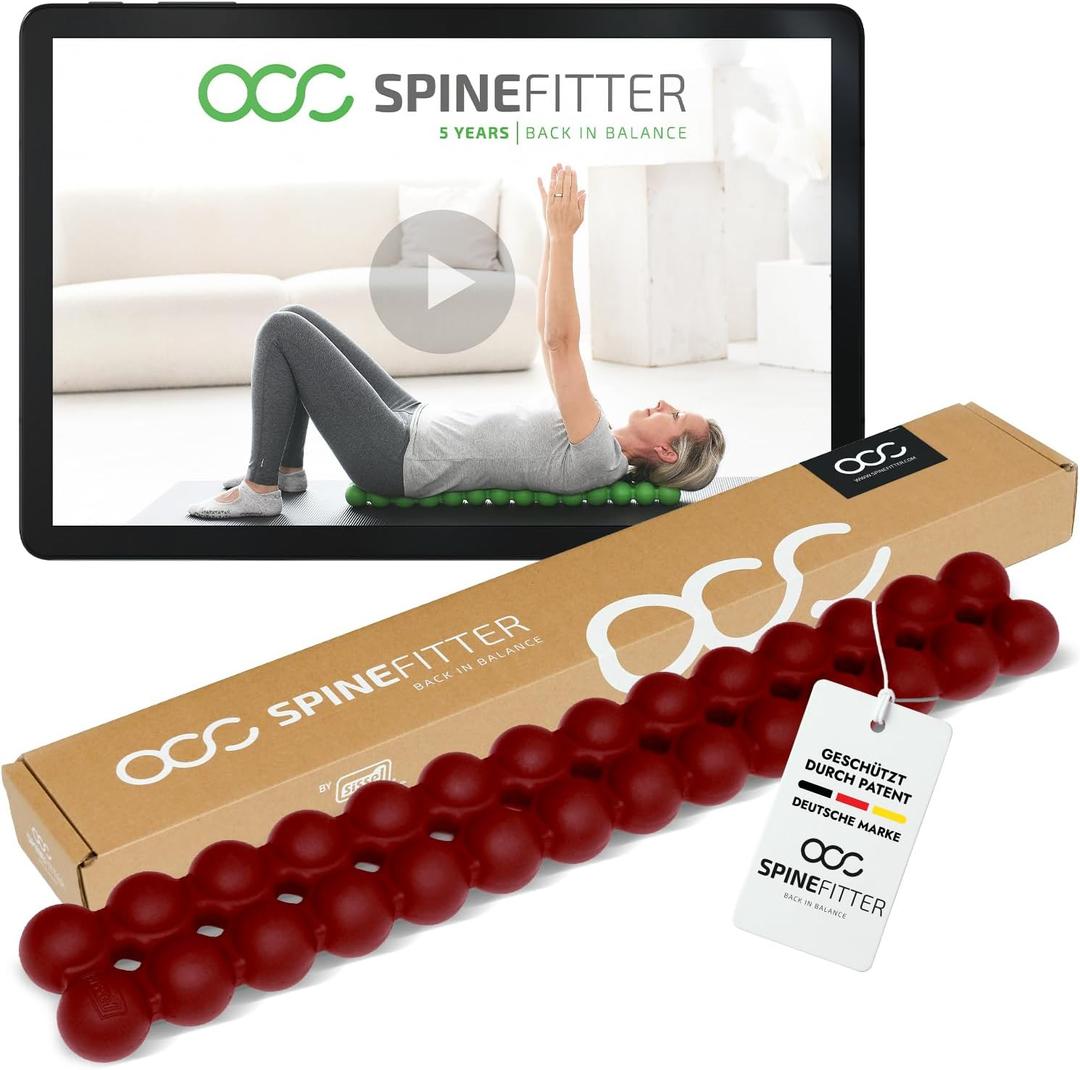 SPINEFITTER by SISSEL Purple Red | Massage Device for Back & Balance | Back Trainer Relieves Tension & Blockages | Ideal for Pilates and Yoga | for Relaxation of the Spine | for Home & Professional