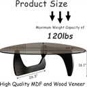 Honyee Morden Coffee Table, 42.5" x 28.5" x 16.1" Triangle Tempered Glass Top for Living Room, Color: Black