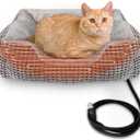 MARUNDA Heated Cats Bed for Indoor Use, Electric Heated Pets Heating for and Small Dogs, Washable Pets Bed with Automatic Heating Pad (23x20x7 Grey)