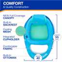 SwimWays Spring Float Premium Recliner with Canopy Pool Lounger, Inflatable Pool Floats Adult with Fast Inflation for Ages 15 & Up, Sky Blue