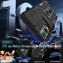 3 x DEERLAMN Case for Samsung Galaxy S25 Edge with Slide Camera Cover+Screen Protector (1 Pack), Rotated Ring Kickstand Military Grade Shockproof Protective Cover-Black (S25 Edge-6.7 Inch)