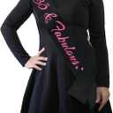 2 x 30 & Fabulous Birthday Sash, 30th Birthday Gifts idea for women, Funny 30th Birthday Party Suppiles, Black+ Pink(30 & Fabulous)