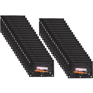 LaOficina 50 Packs Wholesale 3 Ring Binder Pouches, Zippered Binder Pencil Pouch with Clear Window, Clear Pen Case Bulk Suitable for School and Office(Black)