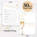 Champagne Bridal Shower Games Cards 30 Guests, Advice For The Newlyweds Wedding Advice Card Bridal Shower Games for Reception 30pcs - Rehearsal Engagement Party Activities /001