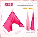 Windyun 6 Pcs Kids Teepee Tent Foldable Washable Indoor Outdoor for Boys Girls Toddler Boho Sleepovers Birthday Pajama Party Spa Supplies(63 Inch,Light Pink, Rose Red)