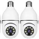 Light Bulb Security Camera -5G& 2.4GHz WiFi 2K Security Cameras Wireless Outdoor Motion Detection and Alarm,Two-Way Talk,Color Night Vision,Human Detection, Bulb Camera Compatible with Alexa 4Pack