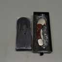 Mushroom Knife with Brush and Sheath, Curved Stainless Steel Blade, Hardwood Handle, 7.1 Inch Folding Design, for Morels, Porcini, Chanterelles, Foraging Mushroom Gifts (Small)