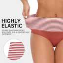 ANLIQI Women's Modal Underwear Tummy Control Hipster Panties Pack Full Coverage Briefs Soft Breathable Stretch Striped Undie (XXL)