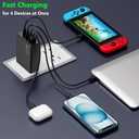 100W USB C Charger Block,4-Port GaN Fast Charger Compatible with MacBook Pro, MacBook Air, Google Pixelbook, ThinkPad, Dell XPS, iPad Pro, Galaxy iPhone All USB C Devices 6ft
