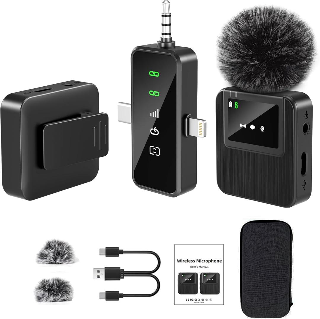 BAILIXIN Wireless Microphone with 328ft Long Range and 20H Battery Life