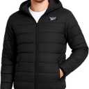 Reebok Mens Puffer Jacket - Lightweight Quilted Glacier Shield Plus Size Puffer Jackets for Men - Insulated Mens Winter Coats (Small, Solid Black)