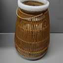 Cooo 2 Pack Giant Candle Lantern Heat-Tesistant Glass Candle Holder Rattan