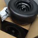 2PC 13x6.50-6 Flat Free Tire And Wheel, Universal 3/4" Bearings & Extra 5/8" Bearings, Lawn Mower Tires, 550Lbs Load Capacity, Front Tires For Zero Turn Mowers Adjustable Center Hub (4" to 8.2").