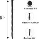 50PCS Landscape Anchoring Spikes, 8 Inch Spiral Plastic Landscape Spikes for Garden Lawn Yard, Paver, Weed Barrier, Artificial Turf