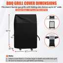 Grill Cover 30in, iCOVER Waterproof BBQ Covers for Two Burner Small Vertical Smoker, Lightweight Easy On/Off, Dustproof UV-Resistant Fit Grills with Collapsed Side Tables