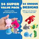 JOYIN 24 Pcs Mini Sea Animal Plush Toys (24 Units 3" Each), Stuffed Sea Animal Bulk for Kids Birthday Party Favors, Pinata Fillers, Goodie Bag Fillers, School Prizes,Carnival Party Supplies