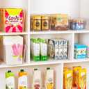 YIHONG Clear Plastic Storage Bins, 8 Pack Pantry Organizer Bins with Handle for Kitchen, Freezer,Cabinet,Closet Organization and Storage (11.2x7.5x6)