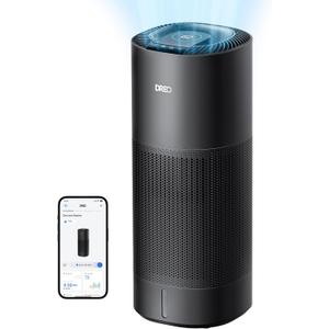 DREO Smart Evaporative Humidifier Large Room up to 1000ft, 800ml/h High Output Air Humidifiers for Bedroom, 10L, 50H Long Runtime with Precise Humidification for Plants, Home, Office, Black, HHM774S