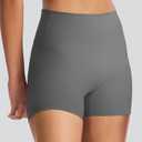 Women's 4"/ 6" Gym Biker Shorts, Spandex Athletic Workout High Waisted Yoga Shorts (Gray, L)