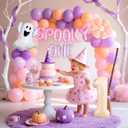 JeVenis Groovy Halloween 1st Birthday Party Decorations Spooky One Balloons Banner Ghost Balloons for Daisy Boho Halloween Spooky One Birthday Supplies (Orange1)
