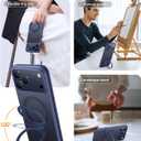 TORRAS Ostand for iPhone 17 Pro Case Magnetic, Fit for MagSafe, 4X Military Drop Protection, Camera Control, Slim Phone Case for iPhone 17 Pro with Kickstand, Translucent Matte Cover 6.3", Deep Blue