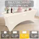Smiry 2 Pack Spandex Table Cloth 6FT, Elastic Fitted Stretch Tablecloths, Washable and Wrinkle Free Rectangular Patio Table Cover for Outdoor, Wedding, Banquet & Parties (Beige, 72Lx30Wx30H Inch)