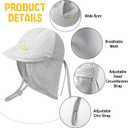 Baby Sun Hat with Breathable Mesh, Neck Flap Infant Unisex Boys Girls Toddler UPF 50+ Summer Beach Swim Adjustable (Gray)