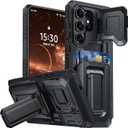 AMILIFECASES for Samsung Galaxy S26 Ultra Wallet Case with Card Holder & Kickstand & Full Camera Lens Cover, Military Grade Drop Shockproof Rugged Phone Case for S26 Ultra 6.9'', Black