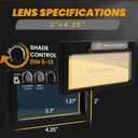 Shade 5-13 2x4 Auto Darkening Welding Lens, Adjustable Gold Welding Lens 2x4 with Blue Puddle Technology, 2x4 Welding Lens Replacement for Standard Welding Hoods and Welding Helmets (Gold)