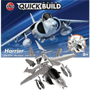 Airfix J6009 Quickbuild Model Airplane Kits for Adults & Kids - Harrier - Fighter Jet Plastic Model Kits, Block Building Sets, Snap Together Aircraft Models, Engineering Toys for Gifts