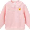 BDUCK+ Girls Boys Sweatshirt Cute Cartoon Yellow Duck Crewneck Pullover for Toddler Kids (3-12 Years) Long Sleeve Shirt Tops (Pink)