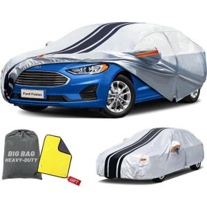 Car Cover Custom Fit for Ford Fusion Sedan (2005-2025), Waterproof All Weather for Automobiles Full Exterior Cover Rain Sun Snow UV Protector. (Vehicle Specific Fit)