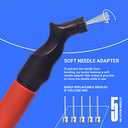 SPORTBIT Ball Pump for Sports Balls - Push & Pull Inflating System - Hand Pump for All Exercise Balls - Volleyball Pump, Basketball Inflator, Football & Soccer Ball Air Pump - Goes with 5 Needles Set (Red)