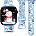 Christmas watch Bands for Apple Watch, Compatible with Series 1-11 SE SE3 Ultra, 38mm-49mm, Holiday Design with Santa, Snowman, Gnome, Reindeer, Plaid, Snowflake Pattern (44mm/45mm/46mm/49mm/42mm(Series 3))