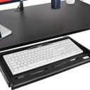 TOOCUST Under Desk Keyboard Tray, 20" Wx11"D Sturdy Key Board Tray Under Desk Slide with Pen Tray, Desk Extender with Pen Holder,Black