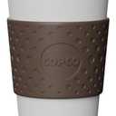 Copco Acadia 16 oz Reusable To-Go Travel Mug - BPA-Free Insulated Coffee Cup with Double-Wall Insulation, Spill-Proof Lid & Non-Slip Rubber Grip - Microwave & Dishwasher Safe (White/Brown)