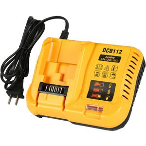 Lenoya DCB112 Charger Repalcement for Dewalt 12v/20v Battery Charger Compatible with Dewalt 12v/20v Max Battery DCB200 DCB203 DCB125 DCB107 Yellow