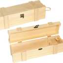2 Pack Wooden Wine Box for Single Bottle Unfinished Wood Nautical box for Wine Natural Wood Case with Twine Handle for Crafts Gifts