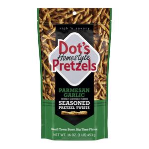 Dot's Homestyle Pretzels Parmesan Garlic Seasoned Pretzel Twist Snack, 16oz Grocery Sized Bag (EXP 08/15/26)
