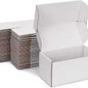 Small Shipping Boxes 8x4x4 Inch (25 Pack) - Sturdy White Corrugated Cardboard Boxes for Small Business, Ecommerce, Mailing & Packaging | Recyclable Gift & Storage Boxes