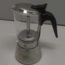 LAOION Stovetop Espresso Maker, 3Cup 160ml Moka Pot, Crystal Glass-top & Stainless Steel Coffee Maker Mocha Pot, Greca De Cafe, Cuban and Italian Coffee Maker for Cafetera Cubana (Silver)